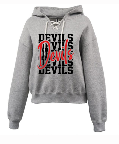 STC Youth Football - Pennant Grey Womens Lace-Up Hoodie (mid-body length)