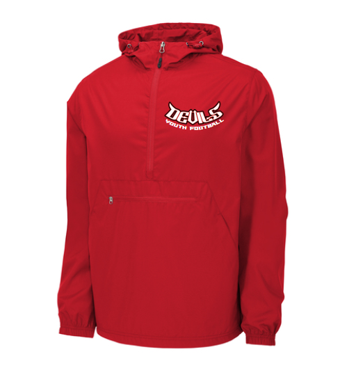 STC Youth Football - Sport-Tek Red Packable Rain Jacket - Embroidery