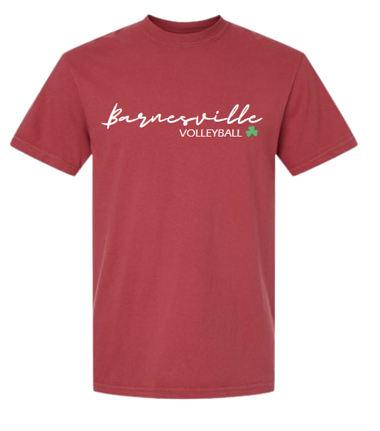 Barnesville Volleyball - Comfort Colors Washed Red Garment-Dyed Heavyweight Tee