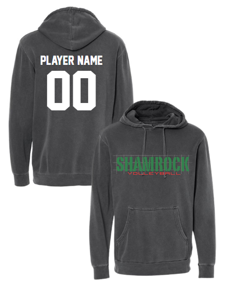 Barnesville Volleyball - Independant Washed Black Garment Dyed Mid-Weight Hoodie