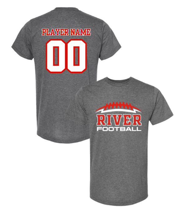 River Youth Football - Tultex Dark Grey Poly Rich Tee