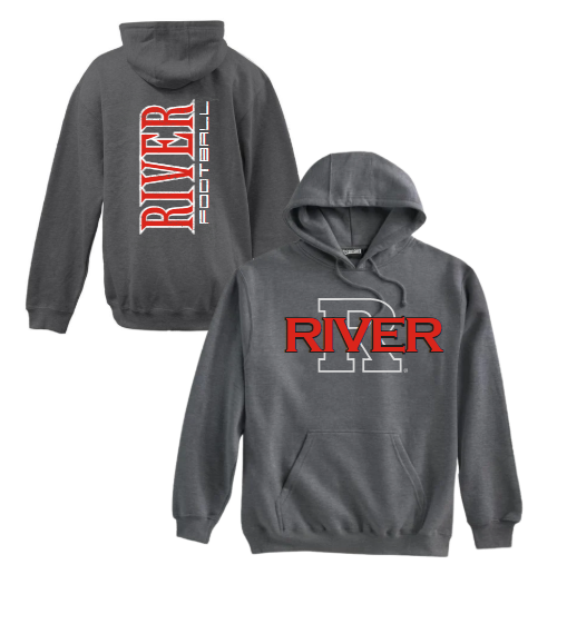 River Jr. High Football - Pennant Charcoal Heavyweight Hoodie