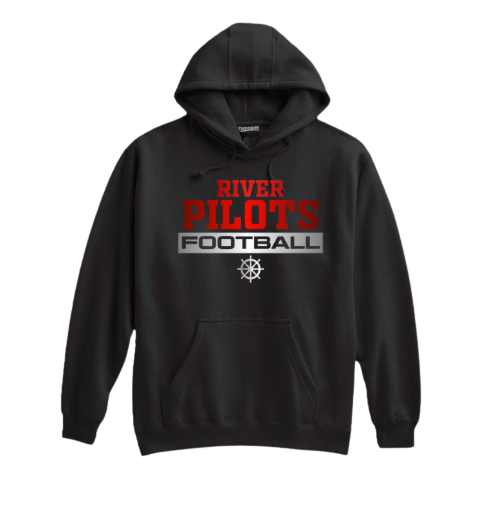 River Jr. High Football - Pennant Black Heavyweight Hoodie