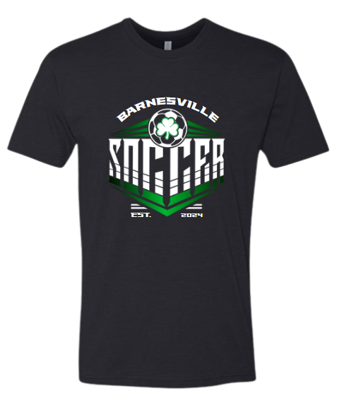Barnesville Soccer - Next Level Black CVC (Blend) Tee v2