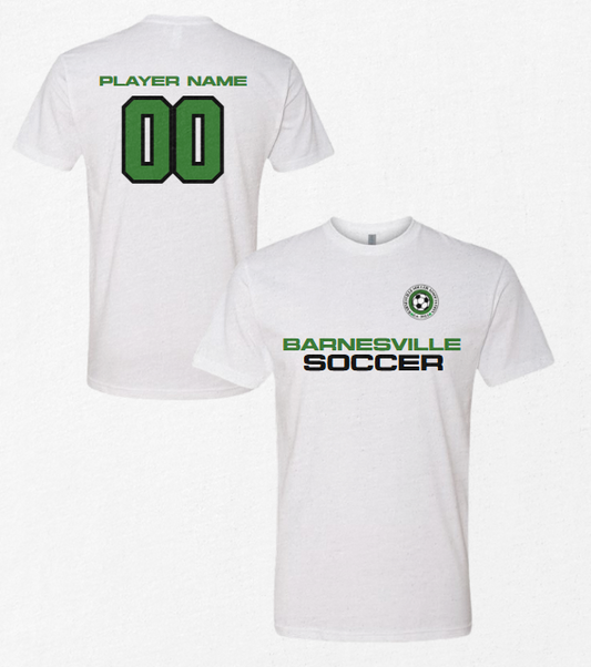 Barnesville Soccer - Next Level White CVC (Blend) Tee