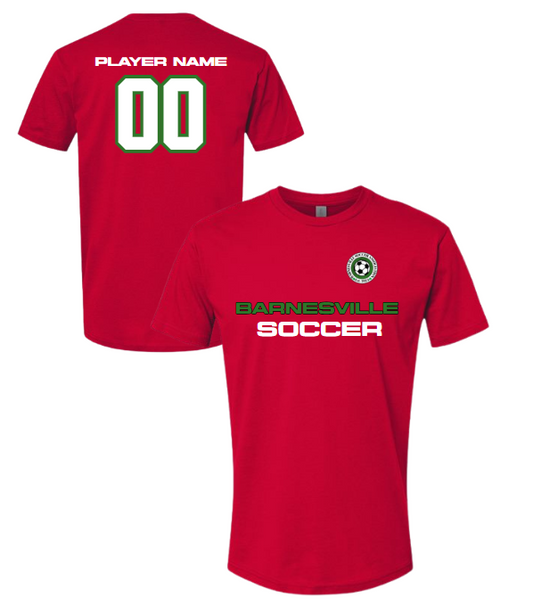 Barnesville Soccer - Next Level Red Cotton Tee