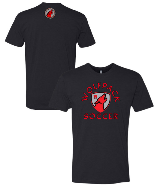 Wolfpack Soccer - Next Level Tri-Blend Black Tee