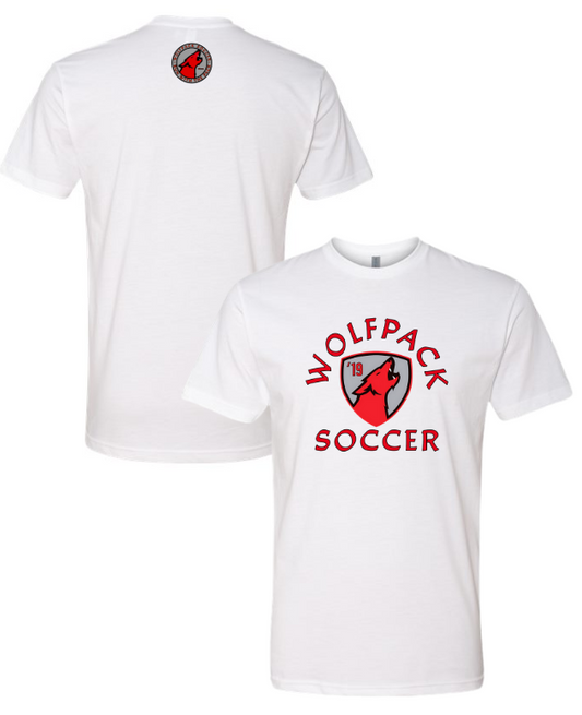 Wolfpack Soccer - Next Level Tri-Blend White Tee